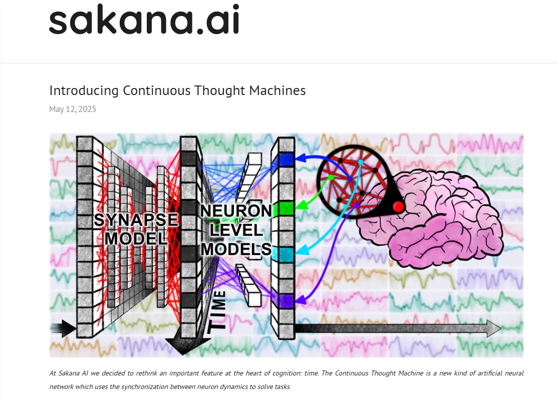 CTM连续思维机器：神经时序同步驱动的类生物智能AI新探索