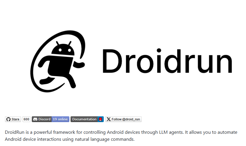 开源项目DroidRun：LLM驱动自然语言控制Android实现智能自动化