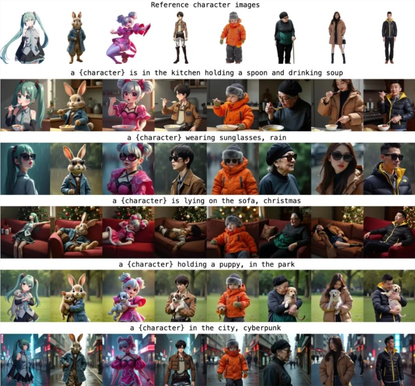 腾讯混元开源InstantCharacter插件 兼容Flux攻克角色一致性难题