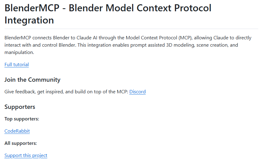 Blender-MCP开源发布：自然语言控制3D场景生成的革新工具