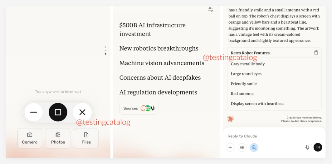 Claude移动应用将升级语音模式 支持推按对话搜索及文件上传功能