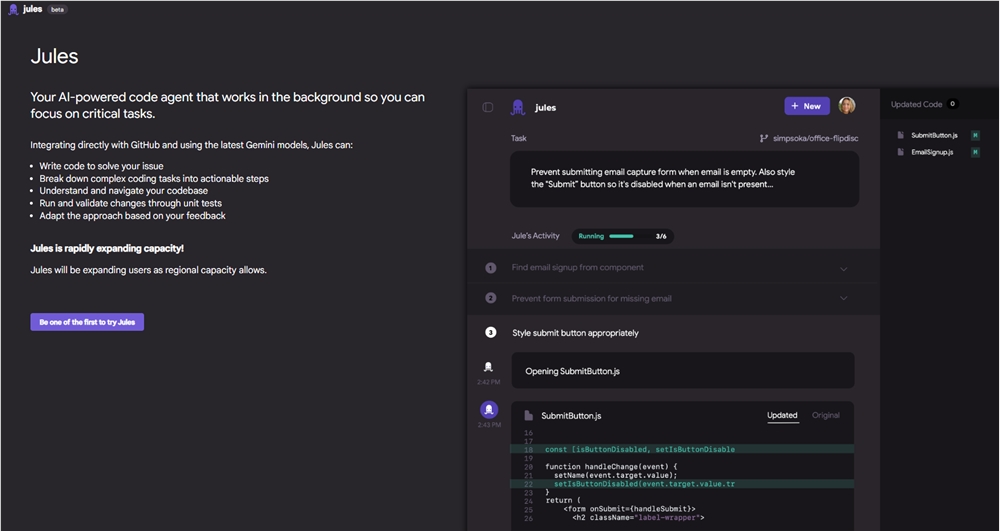 Google发布Jules beta：基于Gemini2.5的AI编码代理，对标Codex并深度集成GitHub