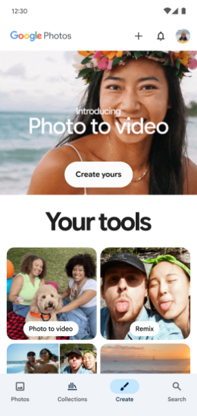 Google Photos推AI新功能：照片转视频、风格转换并附SynthID水印