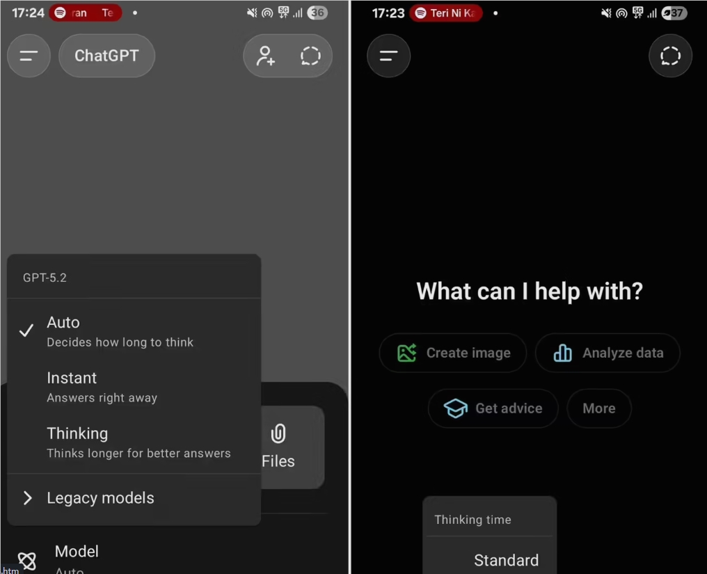 ChatGPT移动端更新：新增思考时长功能，Plus会员专享且界面升级