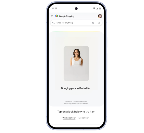 谷歌更新AI试穿功能 自拍照即可虚拟试穿今日美国正式上线