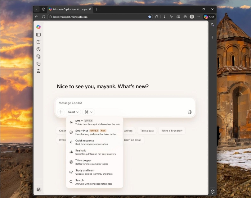 微软推送GPT-5.2：性能飞跃，Copilot迈入深度逻辑推理时代