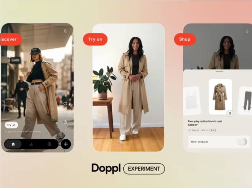 谷歌Doppl推出AI购物发现功能 支持虚拟试穿已在美国上线