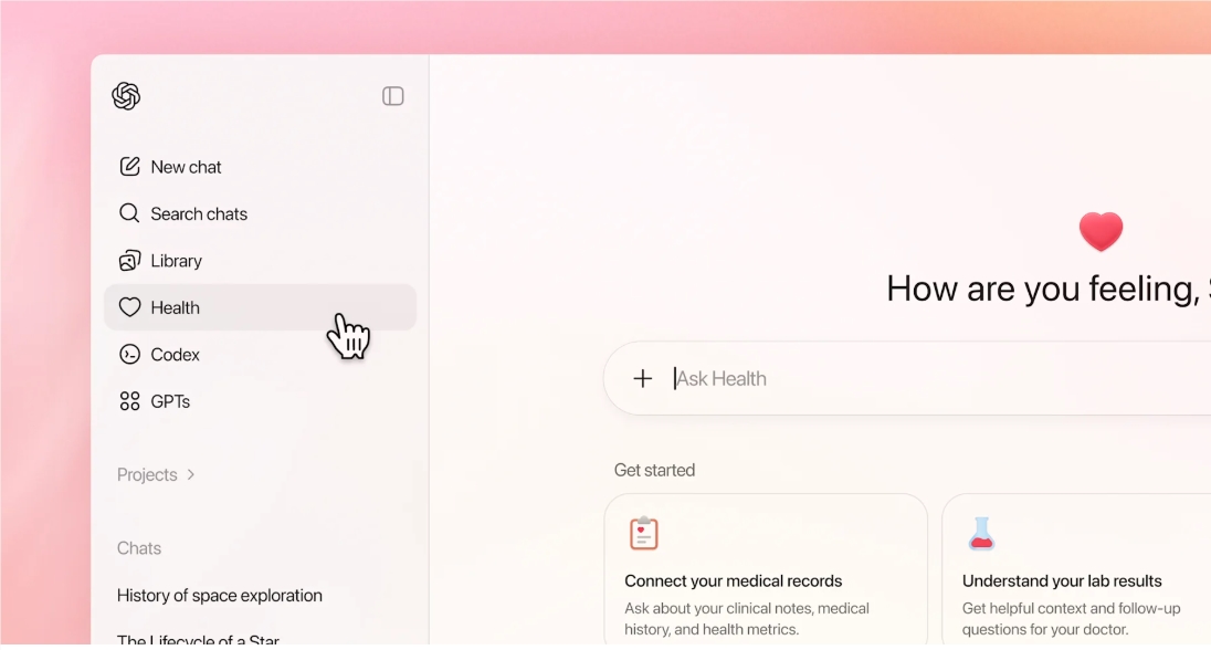 OpenAI推出ChatGPT Health 隐私隔离连健康数据医生参与调优