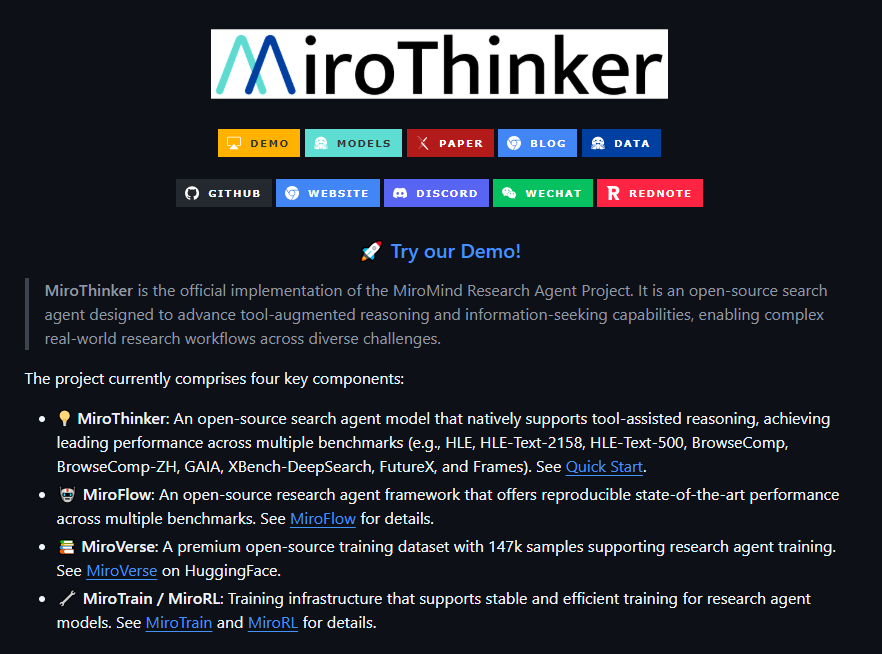 MiroThinker1.5：30亿参数媲美万亿性能，开源推动AI向智能密度转型