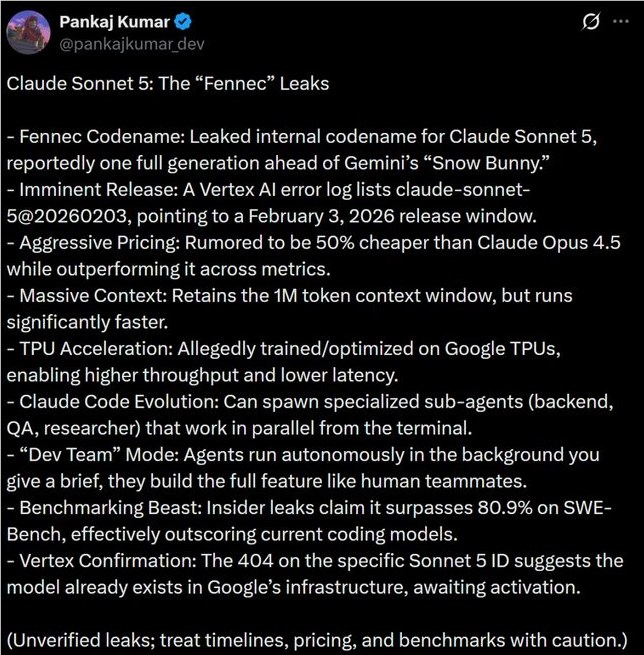 Claude Sonnet5泄露：性能超旗舰 蜂群模式+高性价比重构开发生产力范式