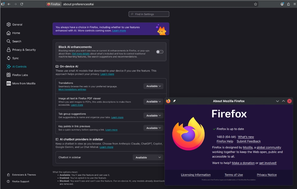 Firefox148正式推送：新增AI终止开关，旧系统支持迎来终结