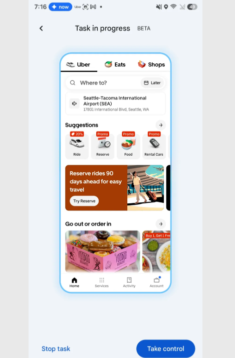 谷歌Gemini任务自动化Beta测试 跨应用执行订餐打车任务