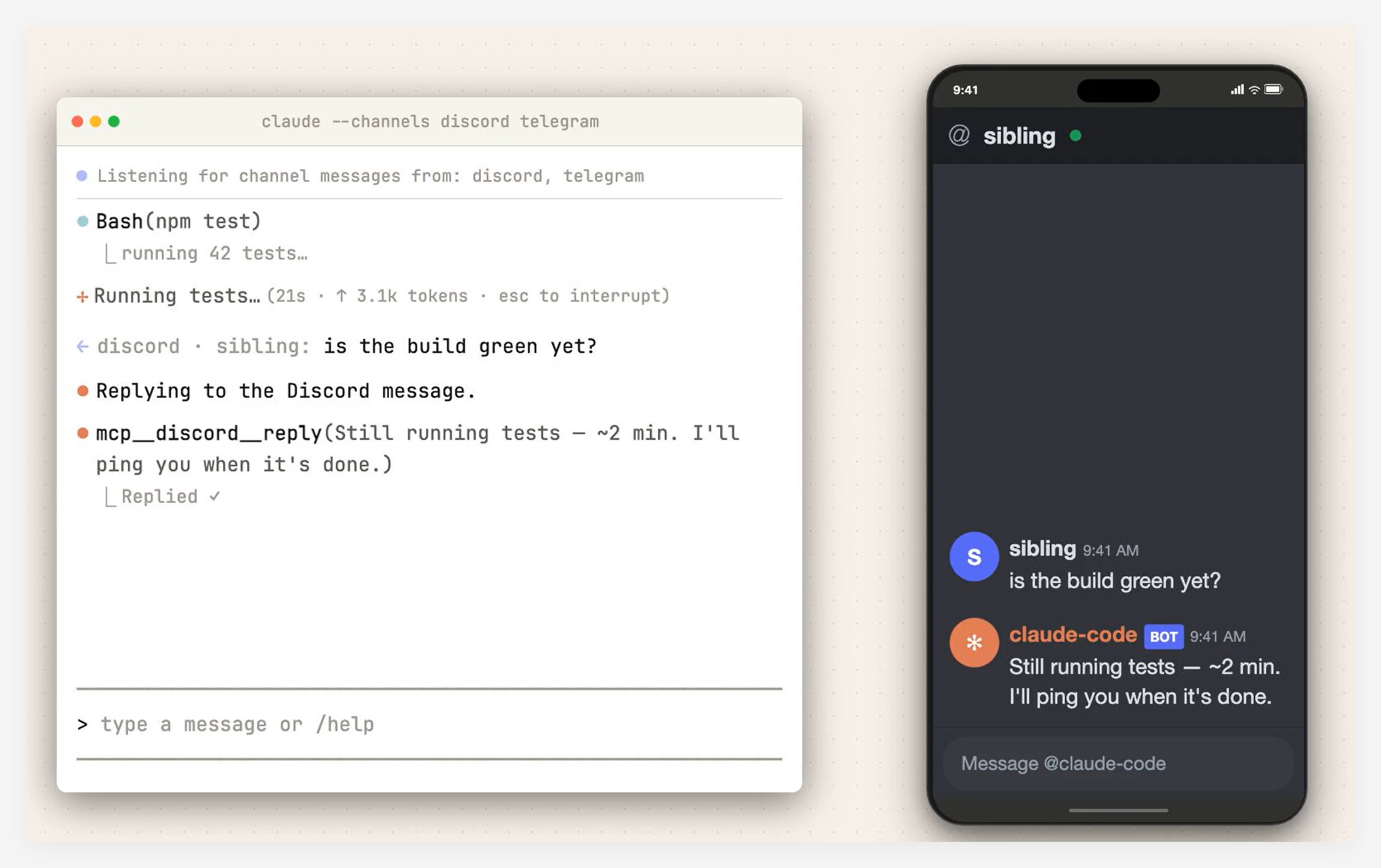 Anthropic上线Claude Code Channels 可通过Telegram/Discord远程控制（研究预览）