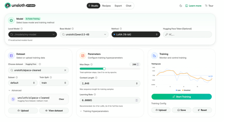 Unsloth Studio开源无代码工具 高效降低LLM本地微调门槛