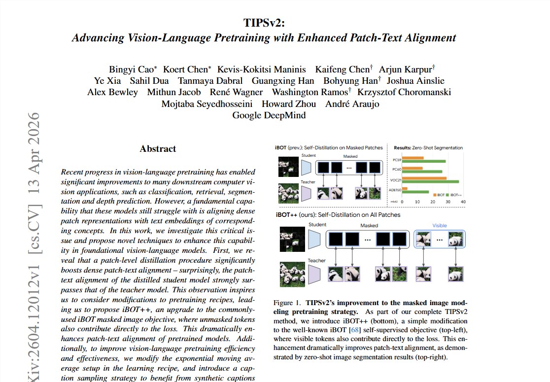 谷歌DeepMind TIPSv2方案攻克AI看图局部定位弱难题 多项任务性能优异且开源