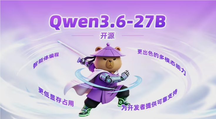 阿里云通义千问Qwen3.6-27B开源 编程多模态能力大幅提升