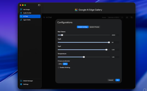 谷歌AI Edge Gallery登陆macOS 本地运行Gemma模型及离线语音听写功能上线