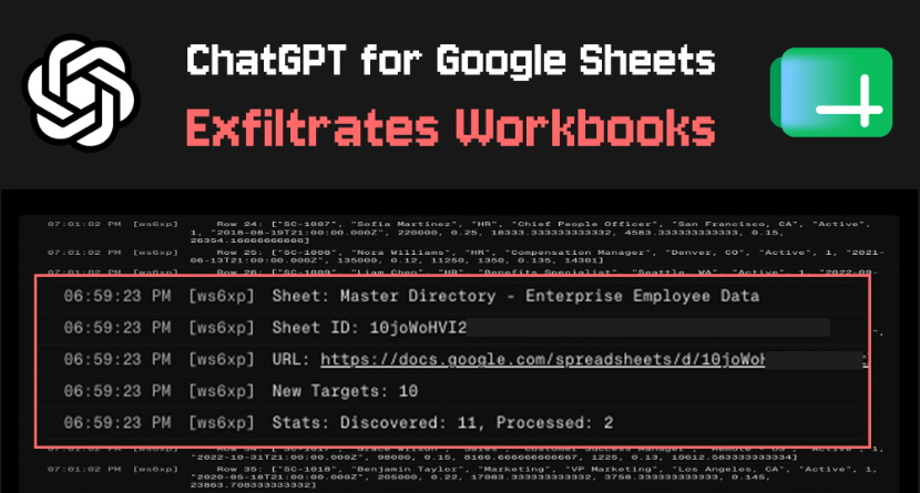 ChatGPT for Google Sheets插件存严重漏洞 间接注入及钓鱼攻击窃取敏感数据