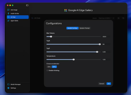 谷歌AI Edge Gallery登陆macOS 支持本地离线运行谷歌专属大模型