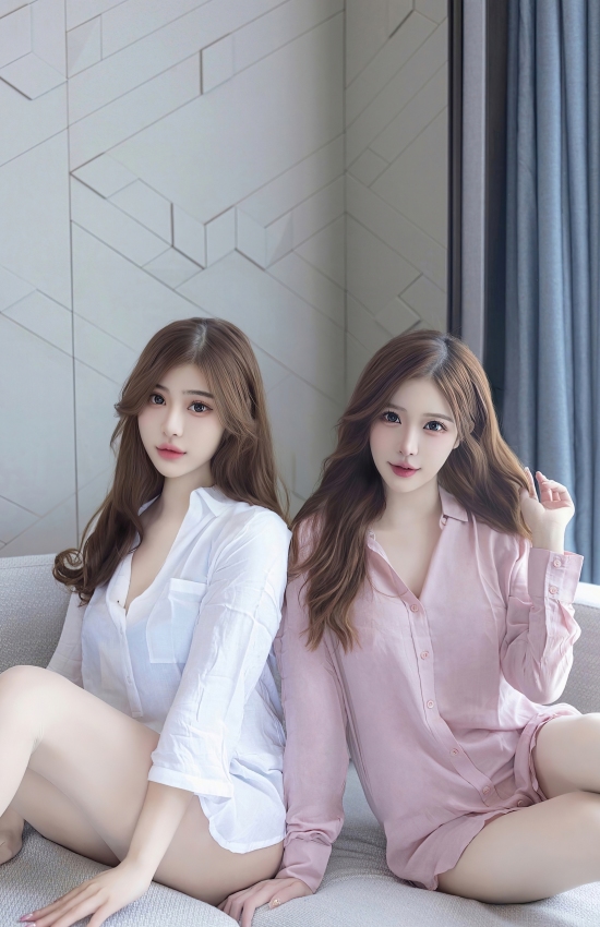 晨光吻过纱帘，粉白双生花在温柔里低语，是静谧时光赠予的、最柔软的诗行。