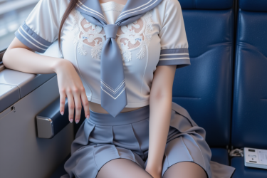 电车穿行时，少女如诗，风起裙摆间