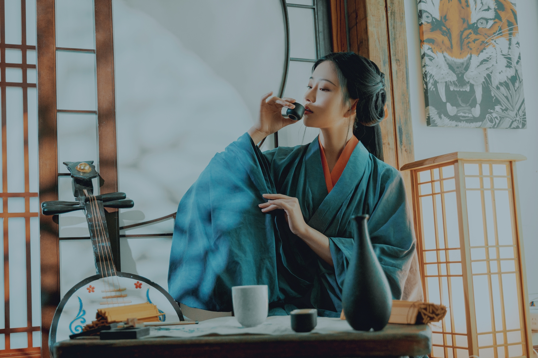 青衫染墨香,素手执流年,一曲琵琶诉古今 青衫染墨香,素手执流年,一曲琵琶诉古今