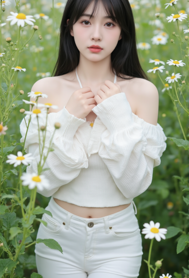 白裙轻舞，雏菊如诗