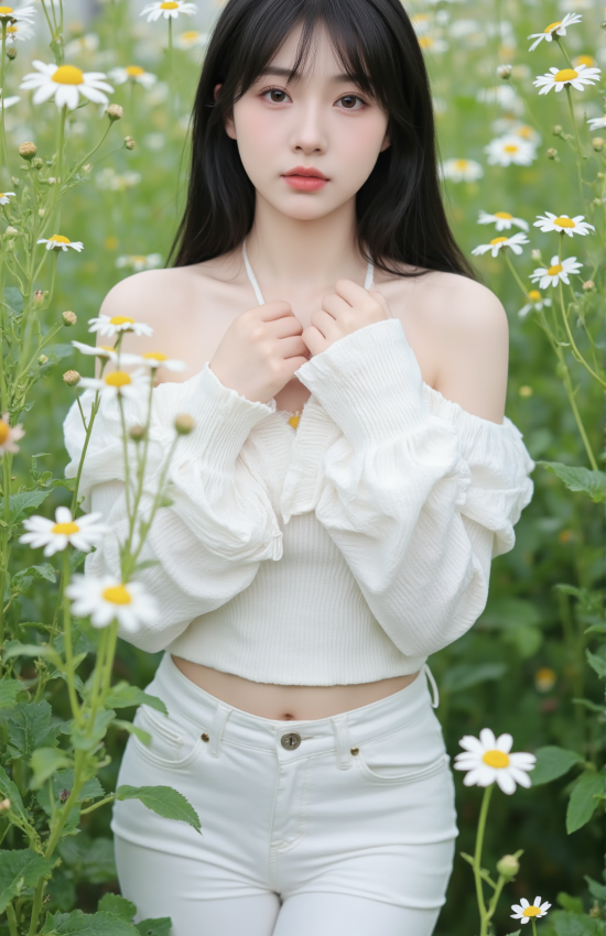 白裙轻舞，雏菊如诗